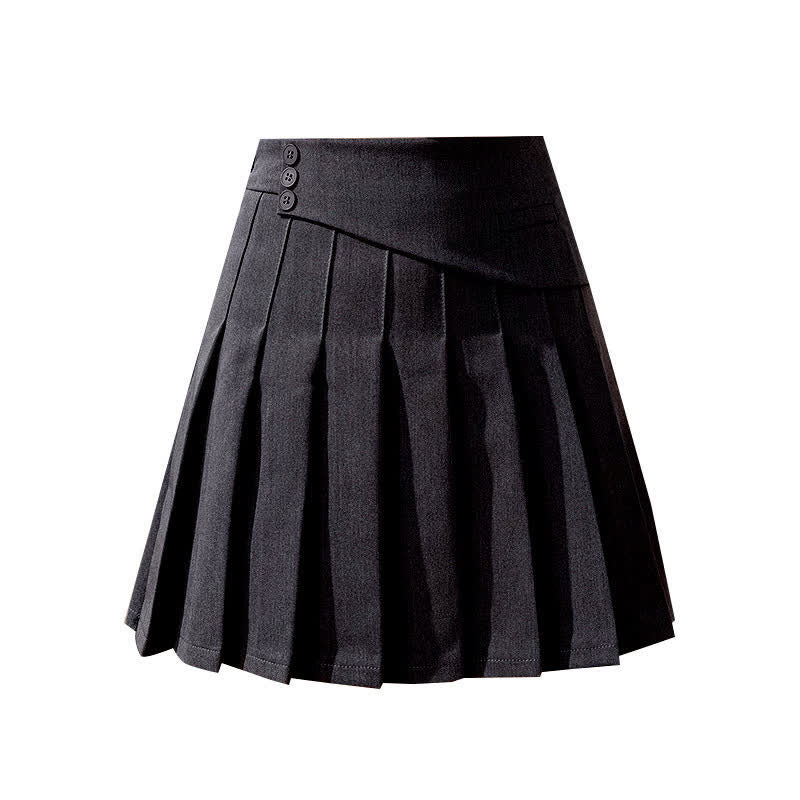 Flouncing Loose Shirt High Waist Pleated Skirt