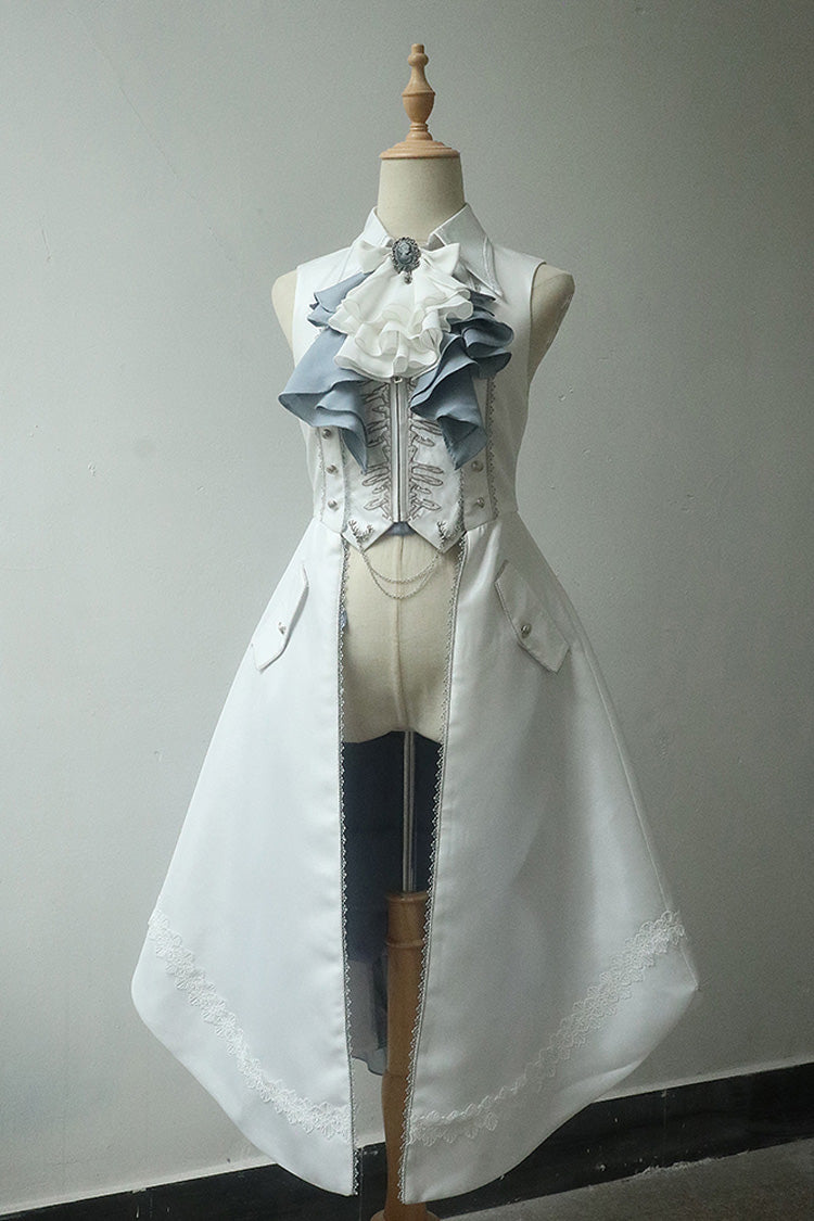 Ivory Mermaid Bone Embroidery Dapper Ouji Style Waistcoat