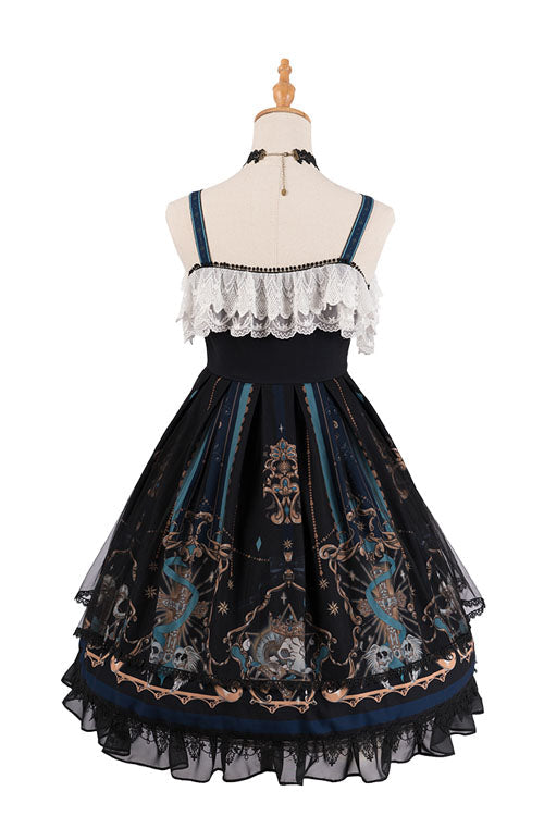 Gothic Lace Ruffle Square Collar Lolita JSK Dress