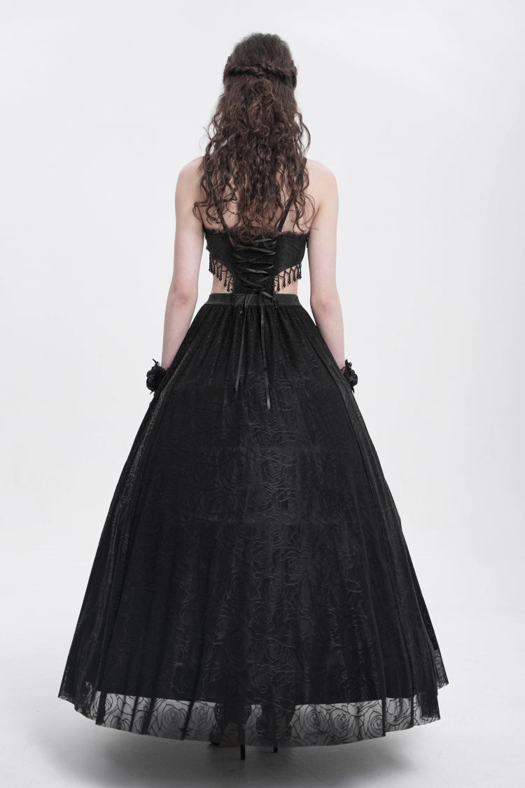 Jacquard Floral Lace Gothic Party Slip Dress