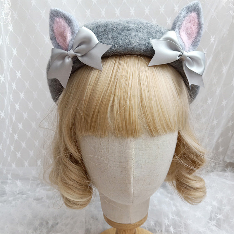 Cute Woolen Bow Beret Warm