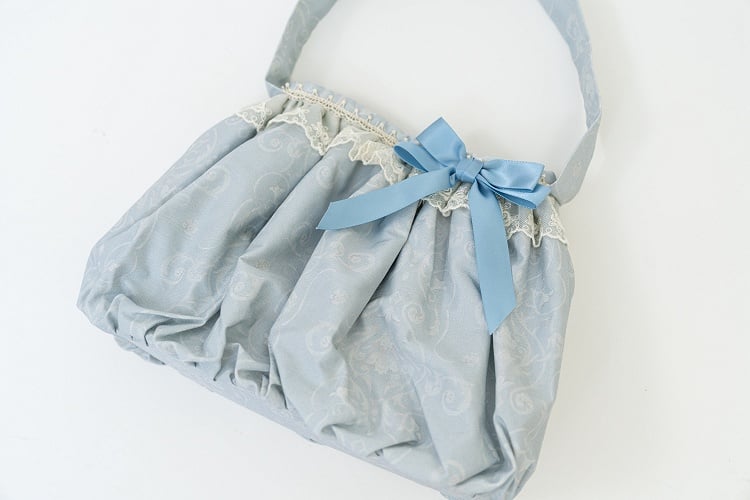 / Pink Gray Bag Blue Hand