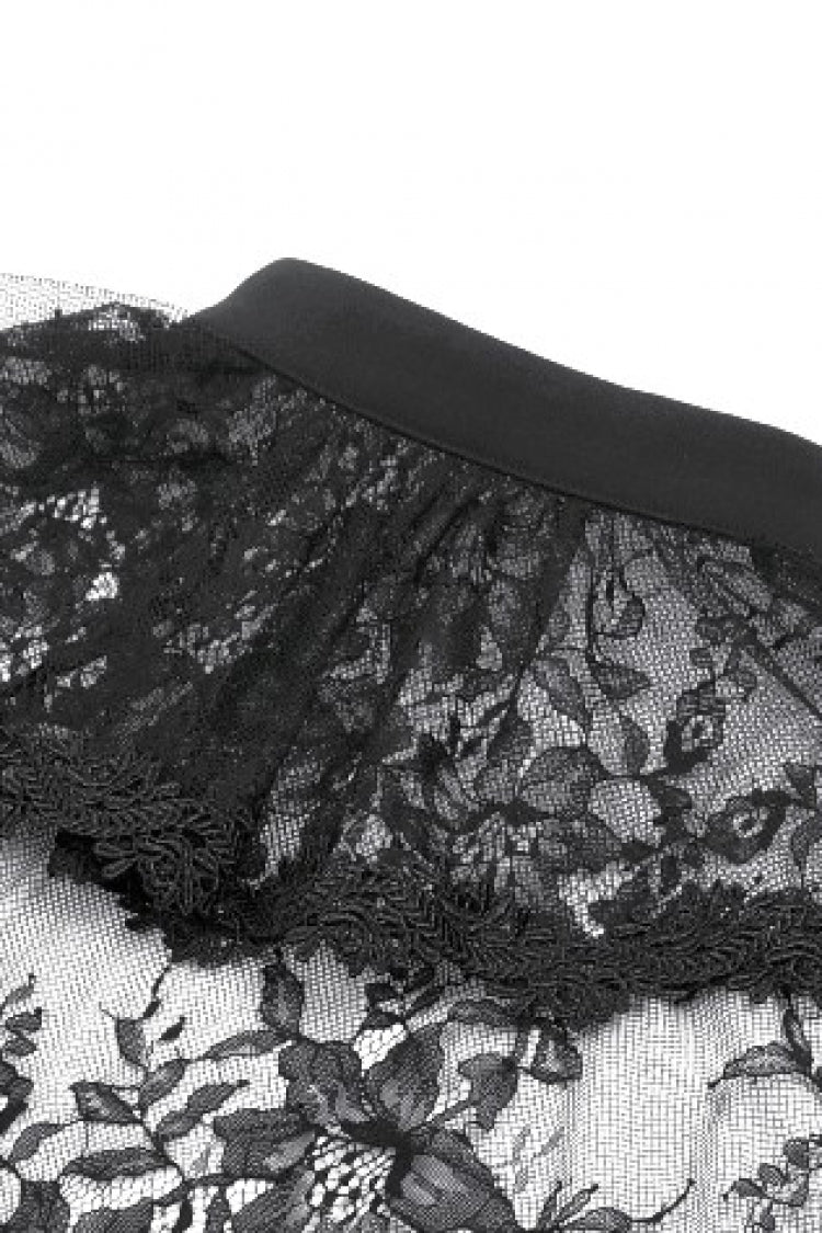 Gothic Cape for Her with Double-Breasted Floral Lace Design
