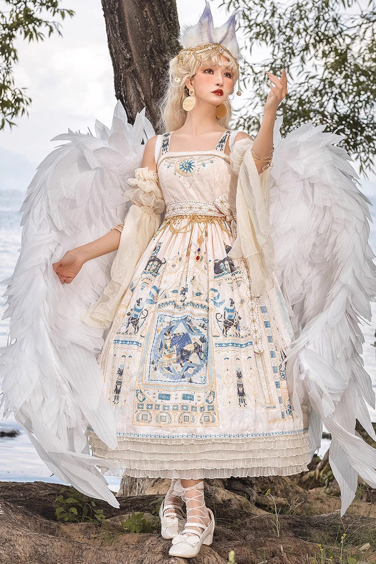 Egyptian Style Print Ruffle Gothic Lolita Dress