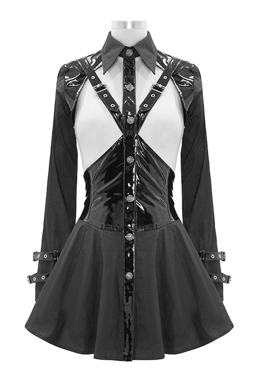 Women's Gothic Dress with Hollow Out Design Leather Sexy Style