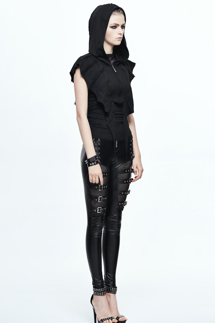 Punk Hooded Cape for Women with Bat Wing Silhouette
