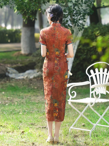 Vintage Autumn Cheongsam Dress