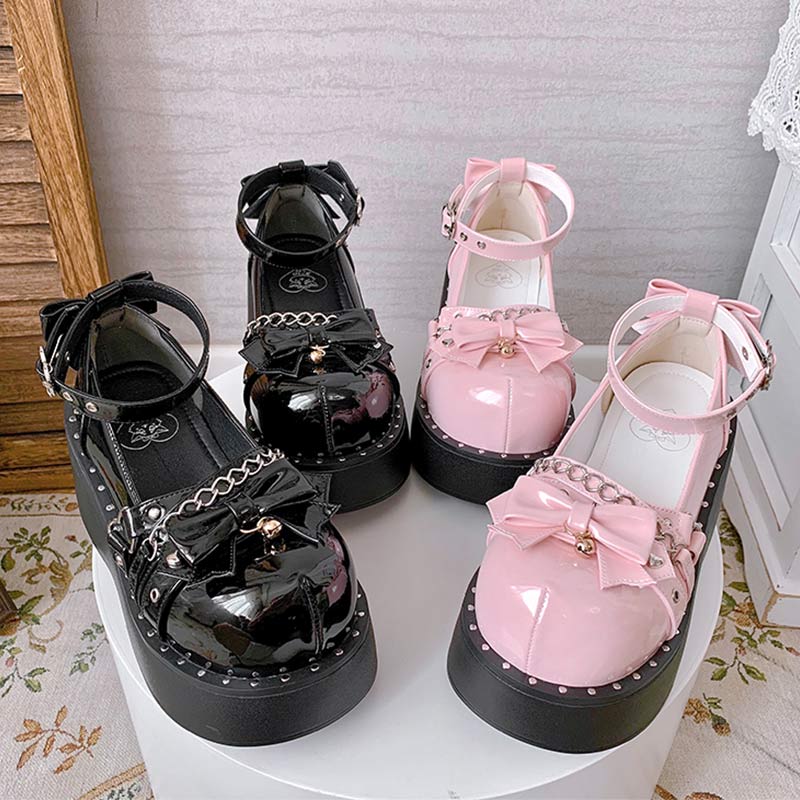 Bow Knot Chain Lolita Mary Janes Shoes