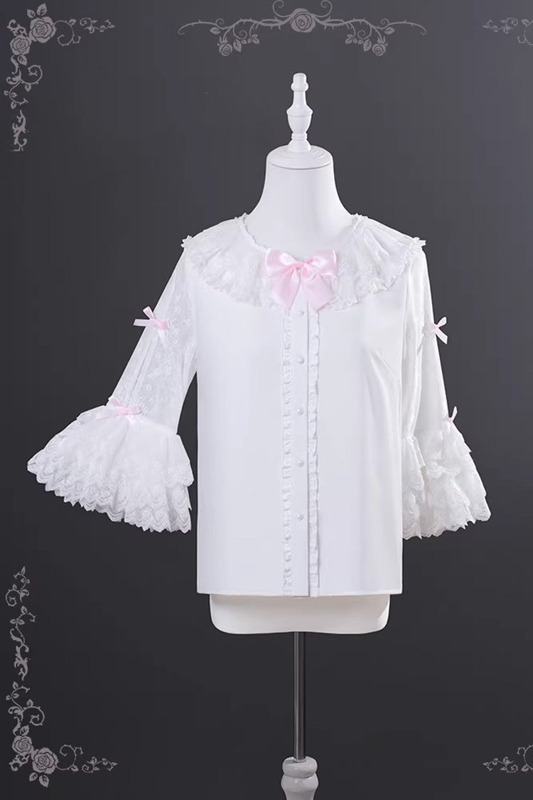 Pink Cherry Blossom Letter Sleeveless Multi-Layered Ruffled Embroidered Open-Front Bow Gorgeous Sweet Jsk Dress