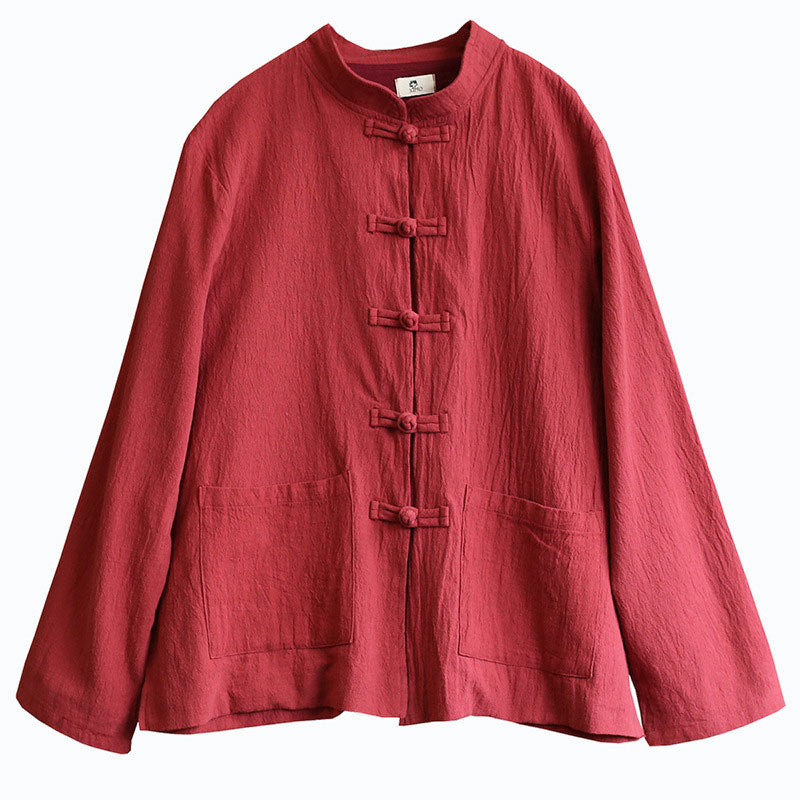 Classical Button Front Pocket Loose Overshirt