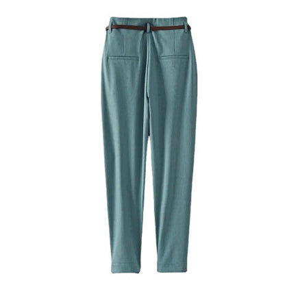 High-Waist Zipper Pocket Suit Pants