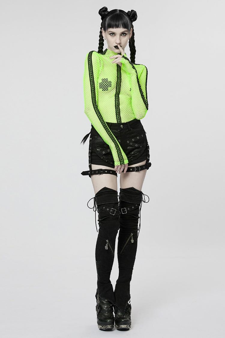 Steampunk Ghost Claw Zipper Slim Irregular Leg Warmers