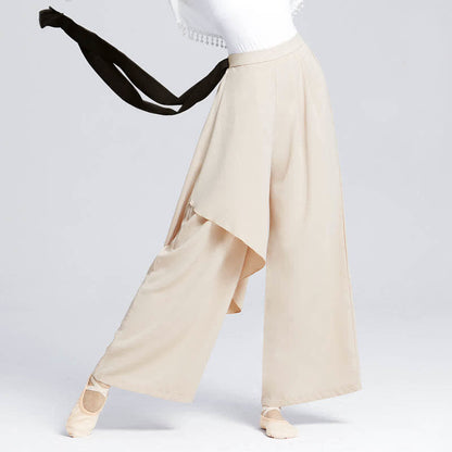 Flowy Ribbon Lace Up Wide Leg Pants