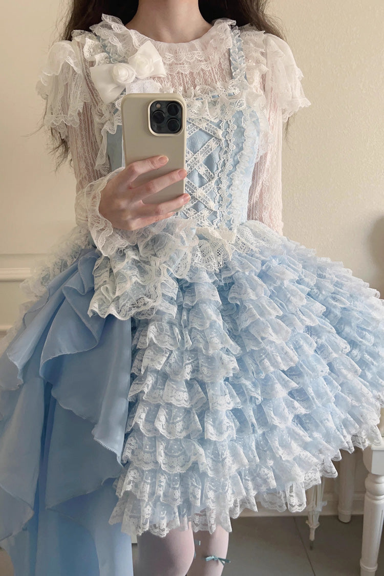 Lace Ruffled Bow Sweet Tiered JSK - 2 Shades
