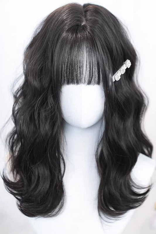 Clip-In Natural Black Curls Hairpiece Topper