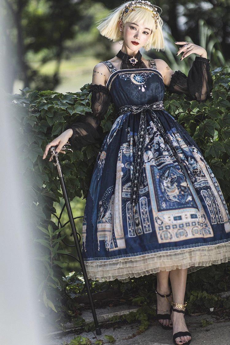 Egyptian Style Print Ruffle Gothic Lolita Dress