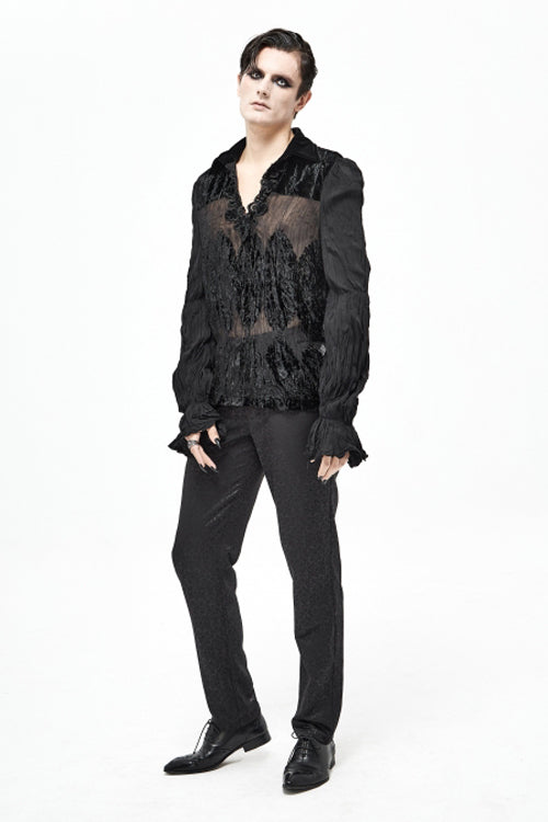Men's Gothic Pants with Jacquard, Diagonal Pocket and Dimensional Webbing