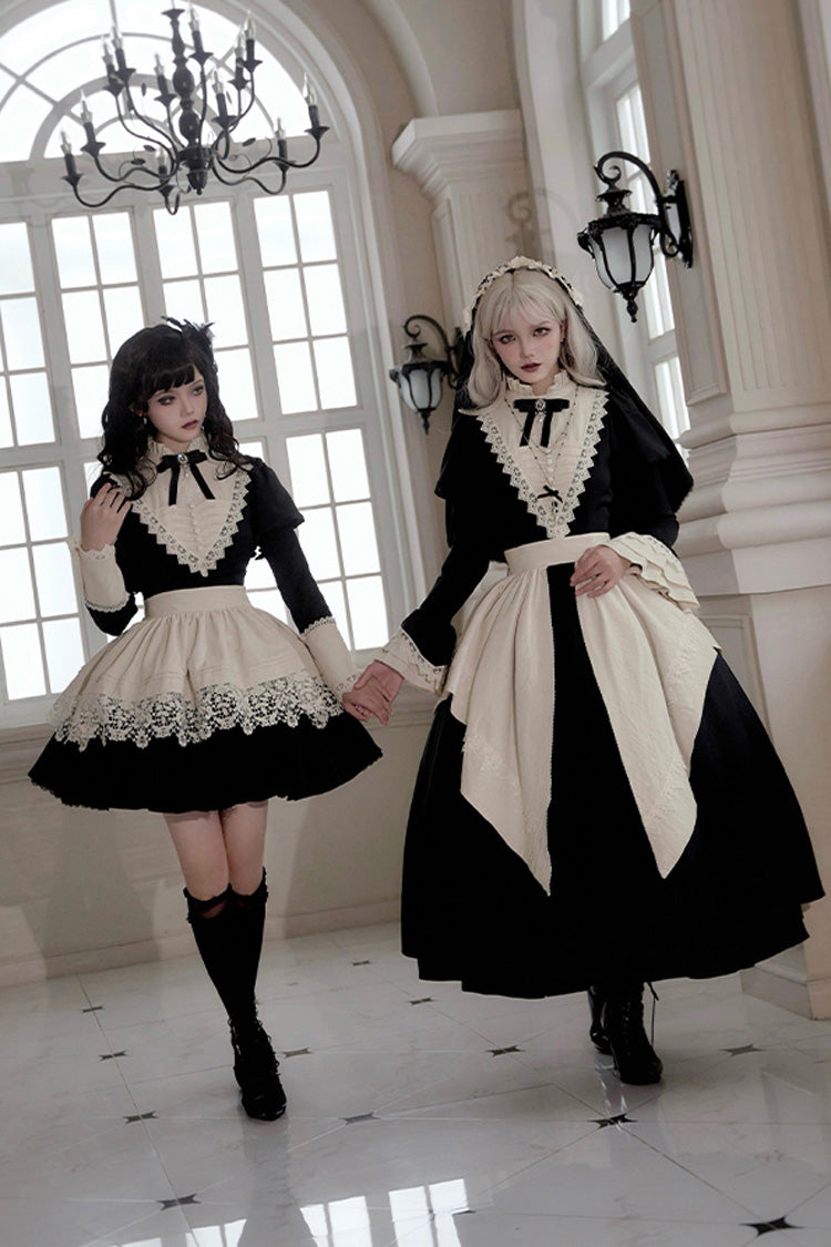 Black Gothic Long Sleeve Ruffled Nun Lolita Dress