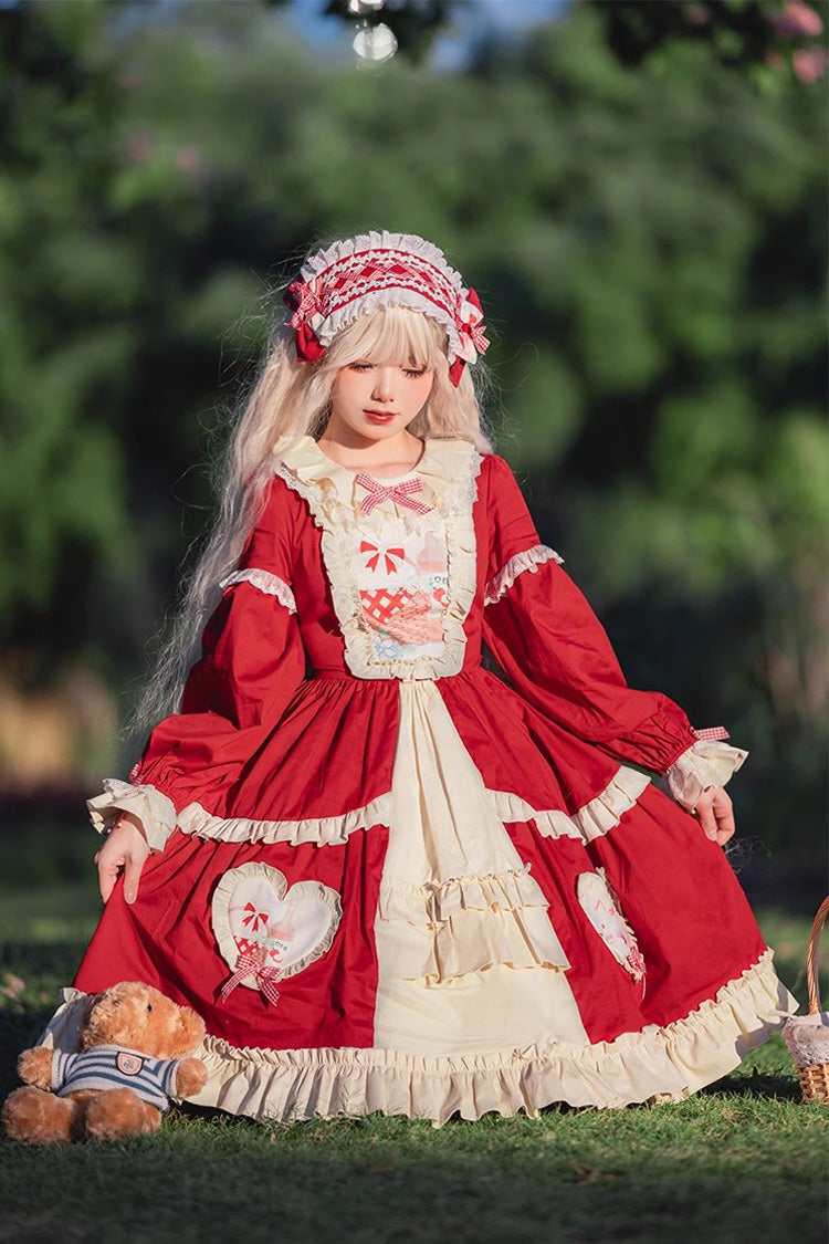 Sweet Lolita Cardigan with Bowknot and Ruffle Print