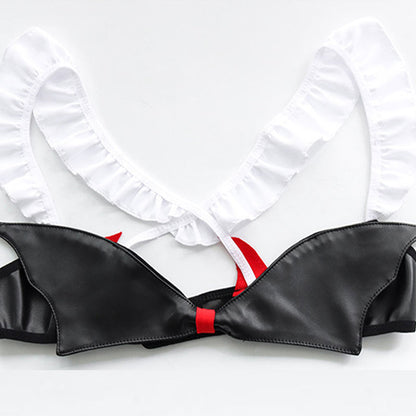 Red Bow Knot Devil Wings Maid Lingerie Set