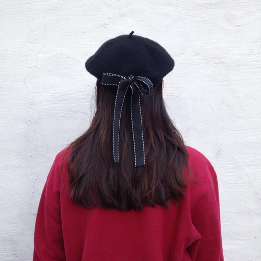 Vintage Bow Beret Hat