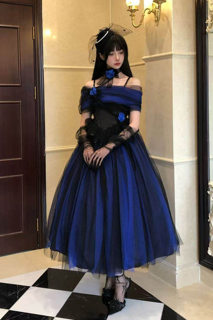 Off Shoulder Ruffled Lace Gothic Lolita Dress