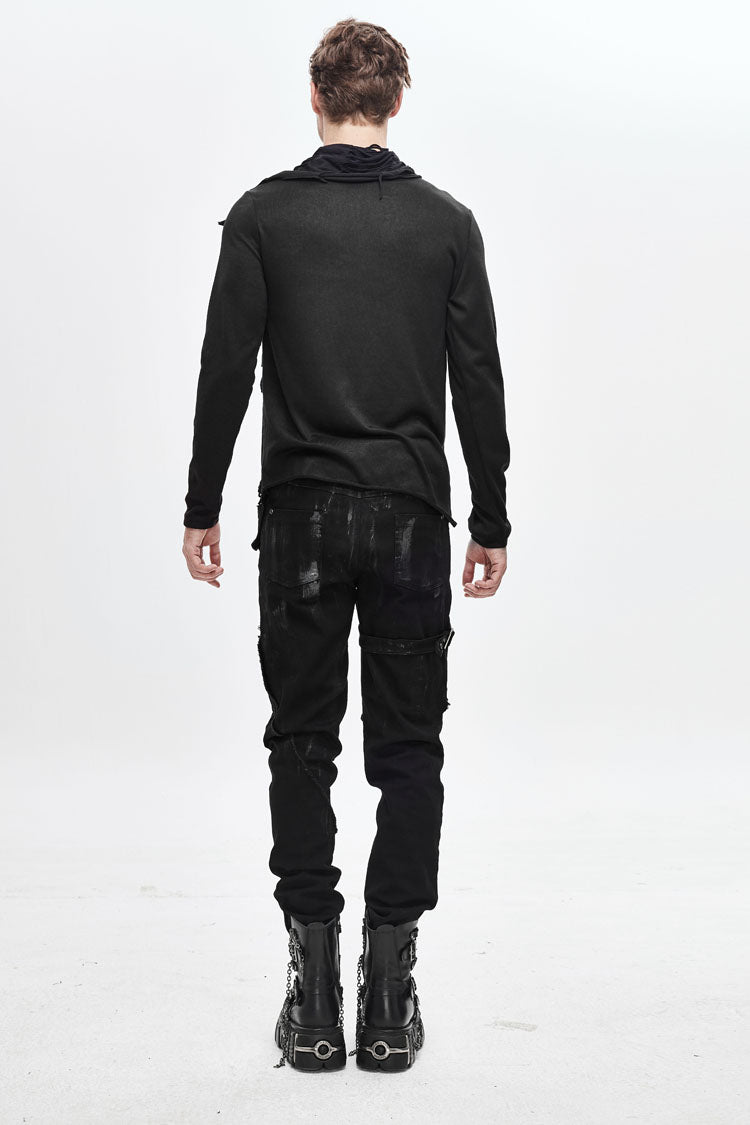 Woolen Punk T-Shirt Irregular Hem