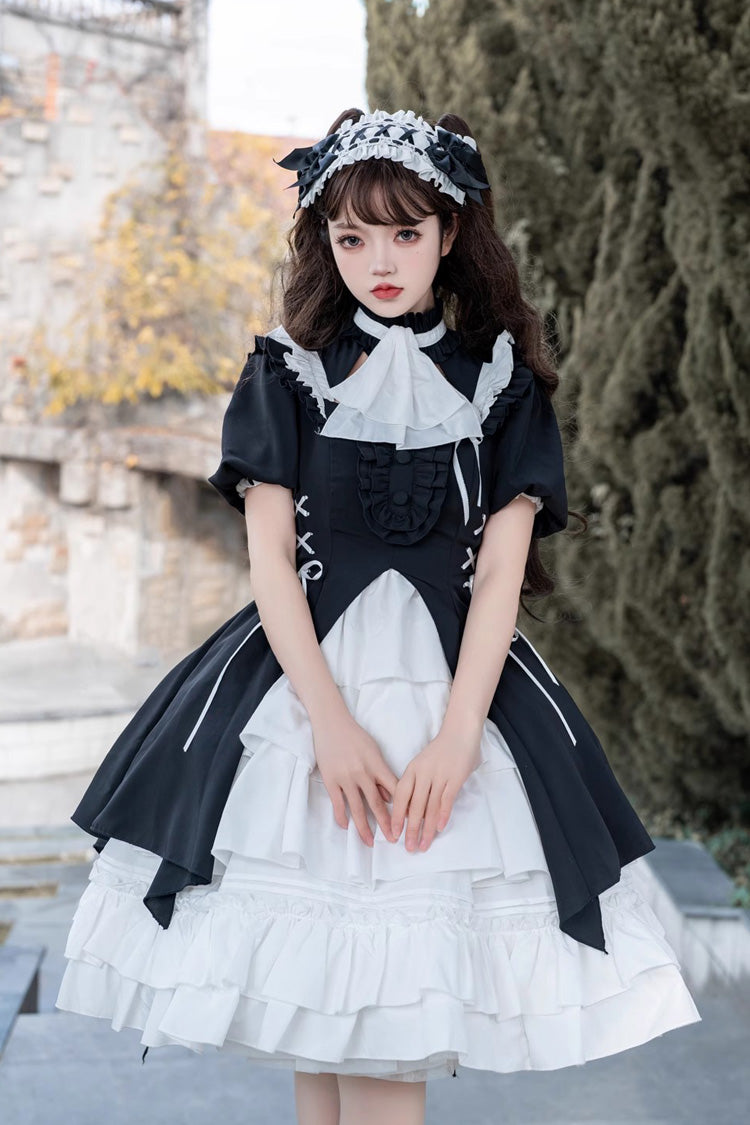 Noir Twilight Sorceress Cardigan Gown with Detachable Sleeves - Dark Lolita