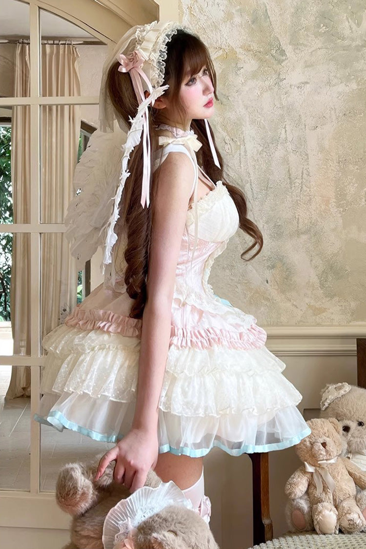 Sweet Dream Peach Ballet JSK Dress with Ruffles & Bows