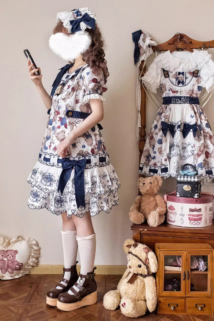 Double-Layered Sweet Lolita Dress with Round Collar