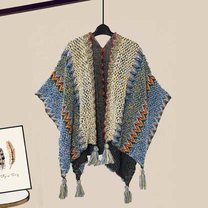 Lattice Print V-neck Shawl Wrap Lapel Shirt Split Pants