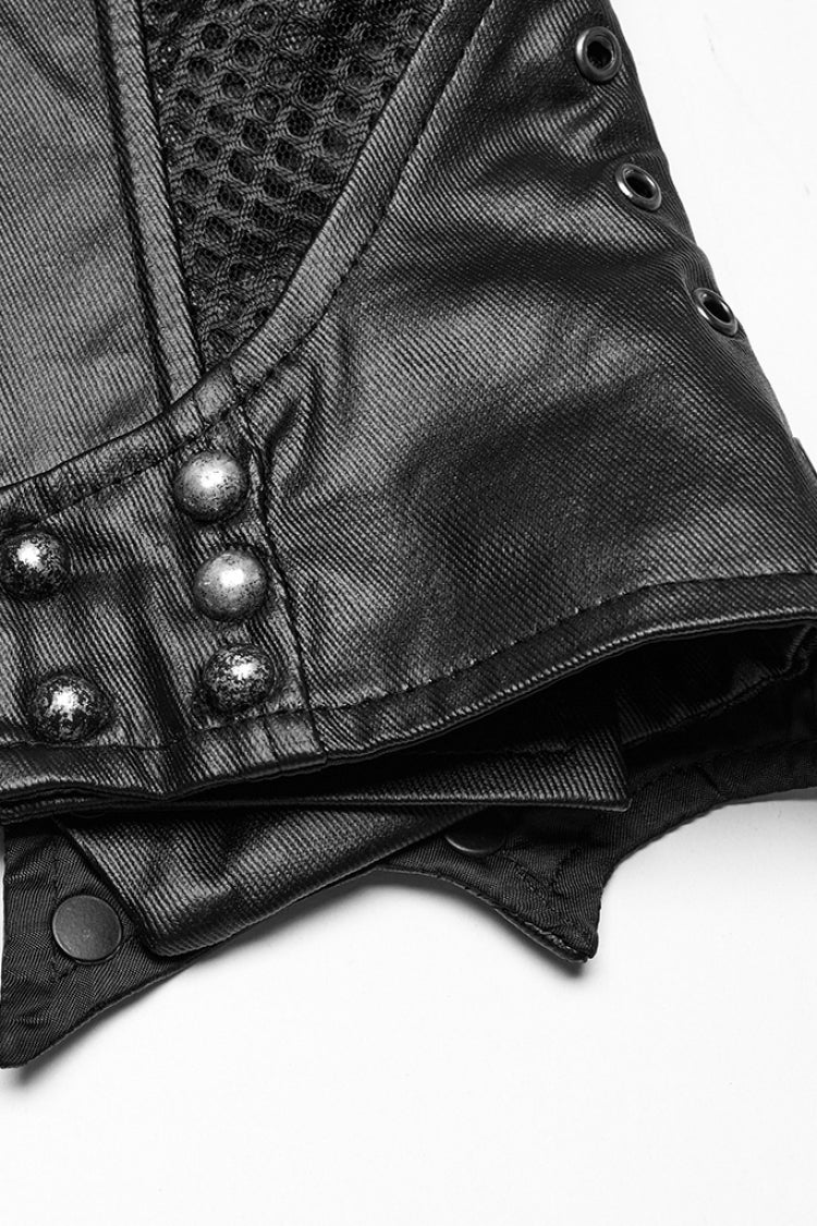 Punk Underbust Corset with Batlike Stitching & Zip Front