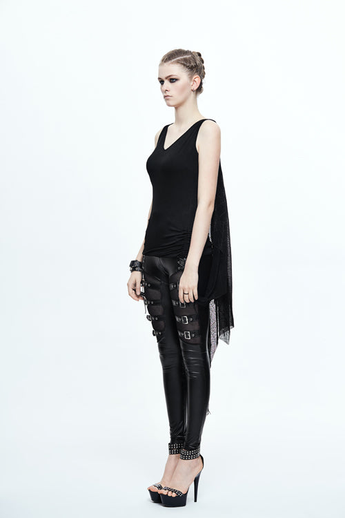 Punk Dress with Bat Wings and Spider Web Shawl