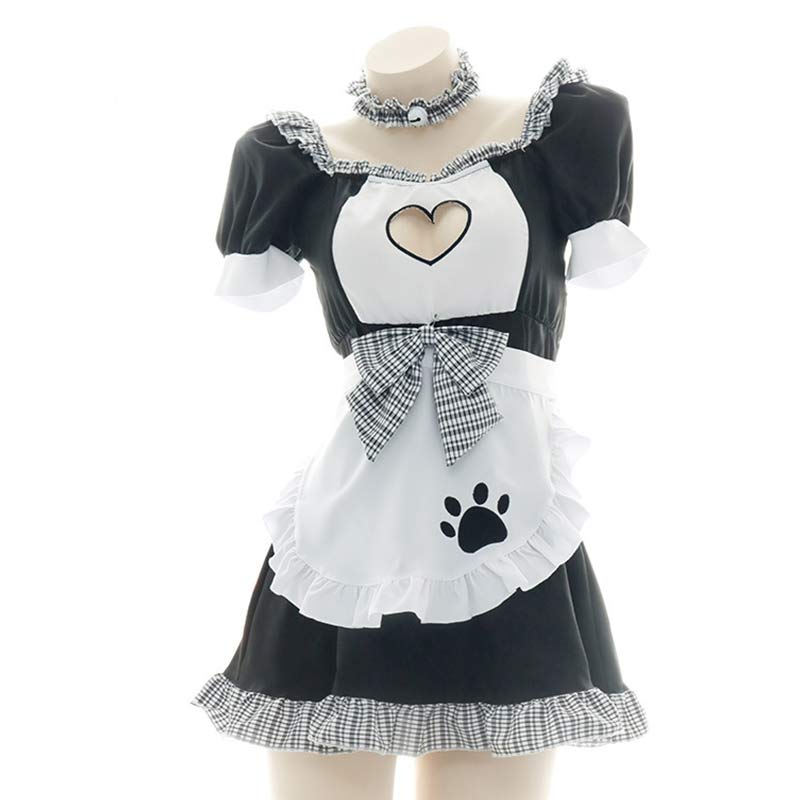 Love Heart Hollow Maid Lingerie Set