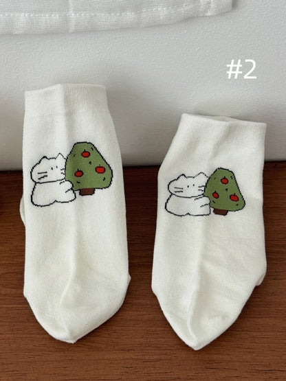 Cute Cartoon Pattern Calf Socks