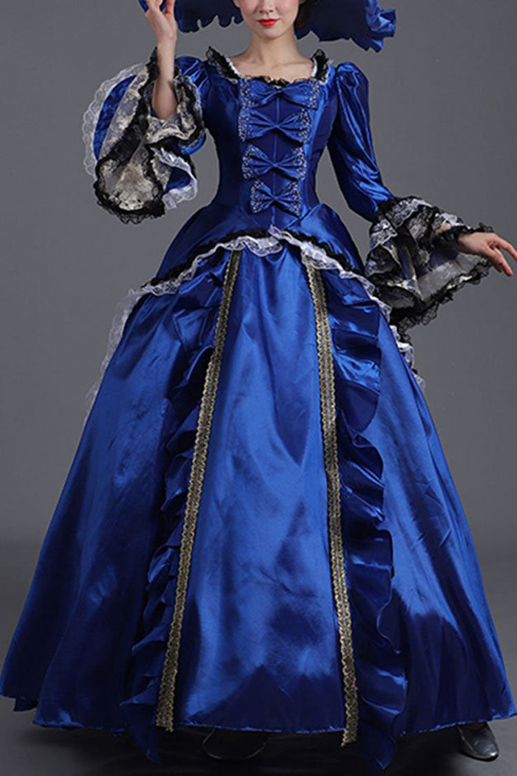 Bowknot Victorian Dress with Trumpet Sleeves - High Waisted Court