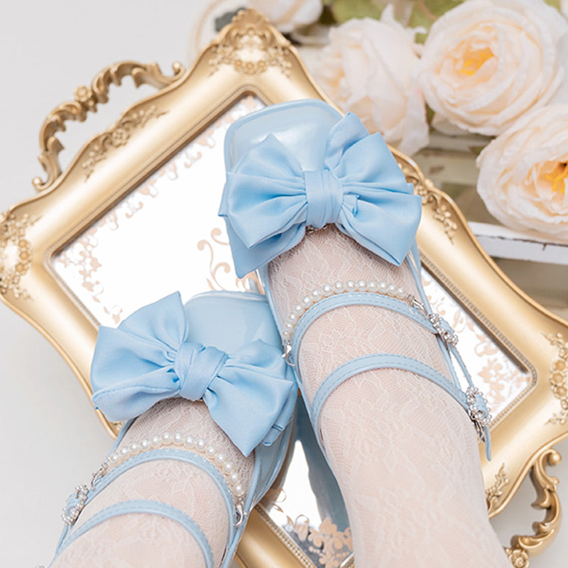 Kawaii Bow Knot Mary Janes Lolita High-heeled Shoes