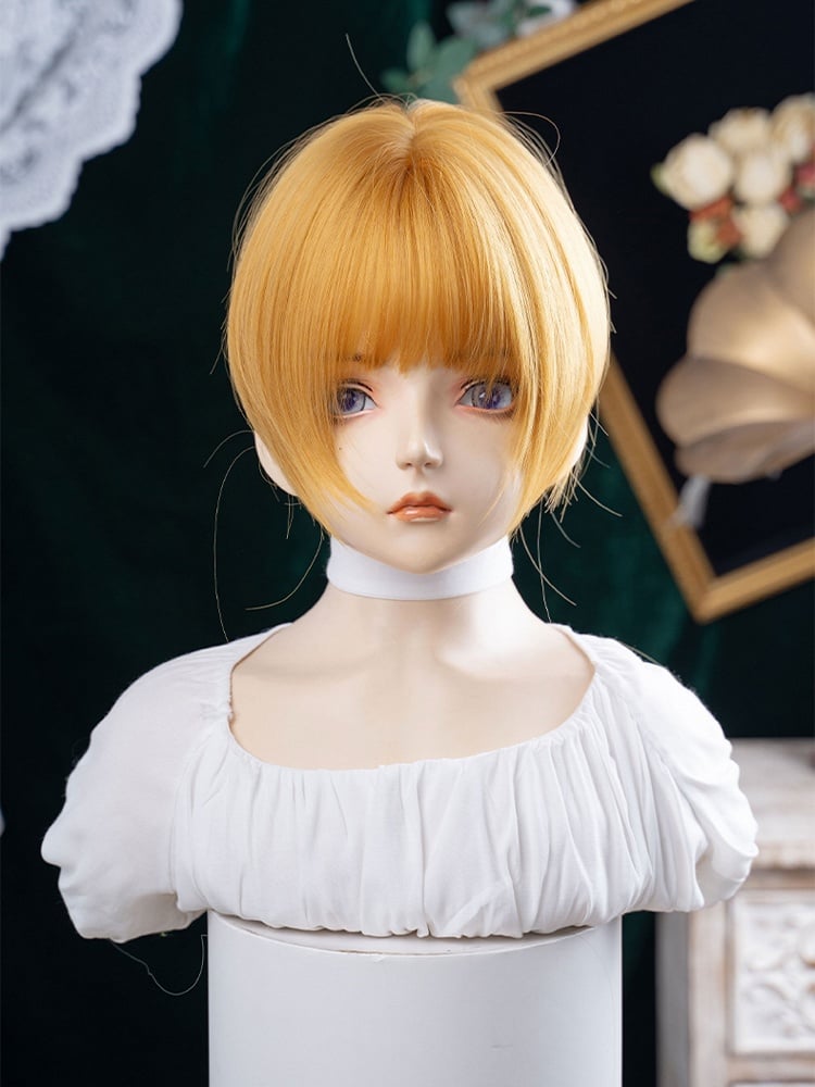 Claw Length 30CM Yellow Clips With Synthetic Ponytail Wig Double