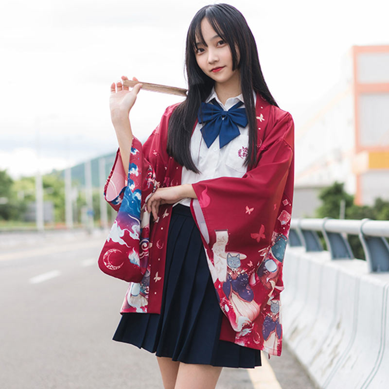 Vintage Anime Loose Cardigan Kimono Outerwear