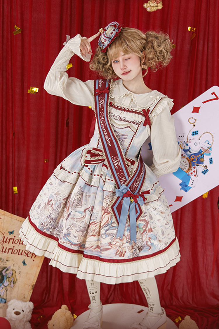 Nutcracker Sleeveless Ruffled Bow College Sweet JSK