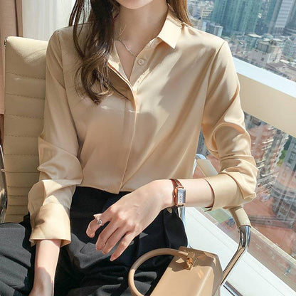 Elegant Satin Shirt Workwear