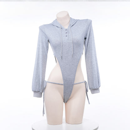 Cute Grey Hooded Bodysuit Sweater ON901 MK Kawaii Store