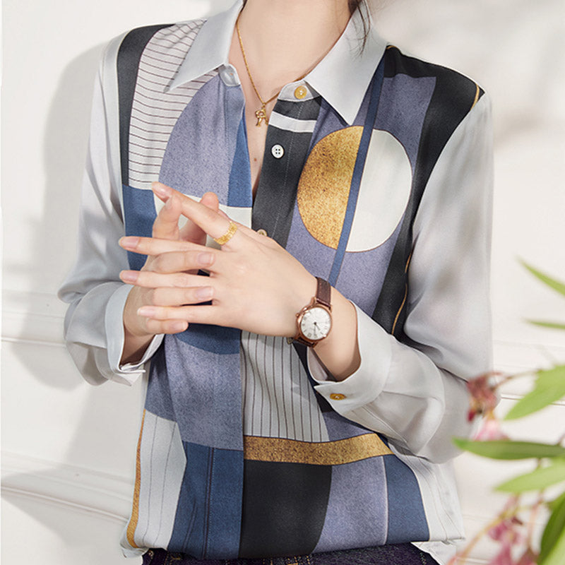 Irregular Pattern Print Casual Shirt