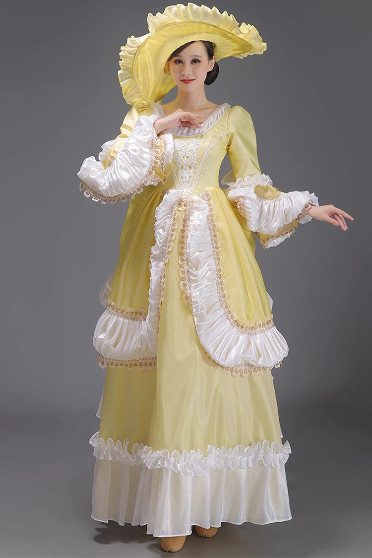 Multi-Layer Victorian Gown with Ruffled Sleeves - Classic