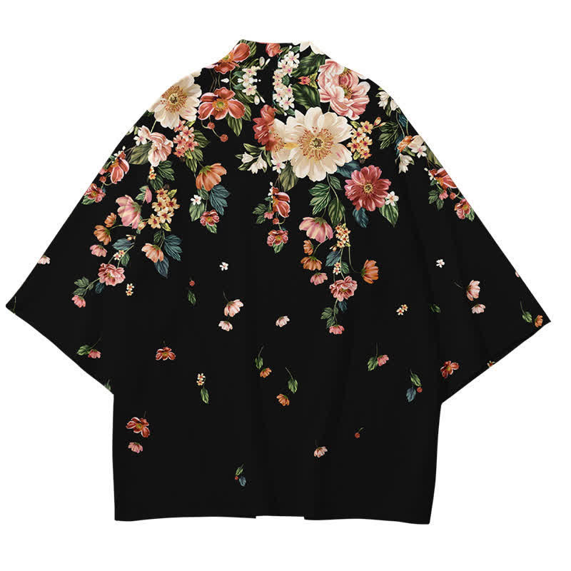 Elegant Floral Print Casual Cardigan Outerwear