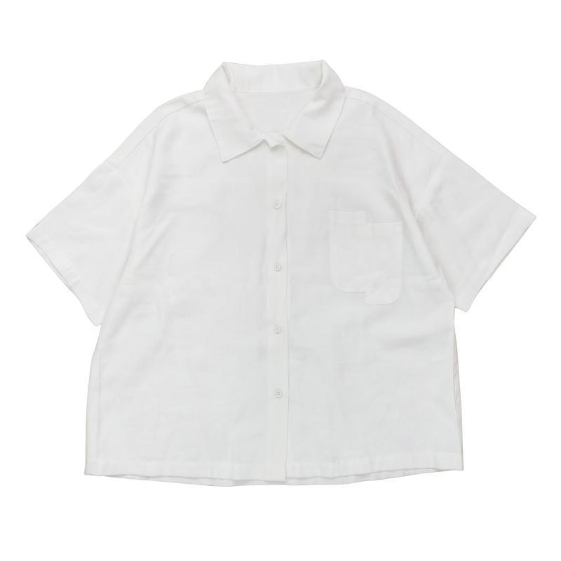 Pure Color Irregular Pocket Shirt