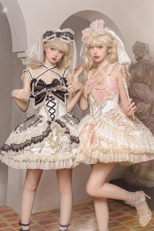 Gilded & Onyx Floral Bow Cardigan Lace Sweet Lolita Dress