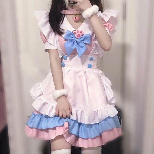 Sweet Bow Ruffle Maid Lolita Princess Dress