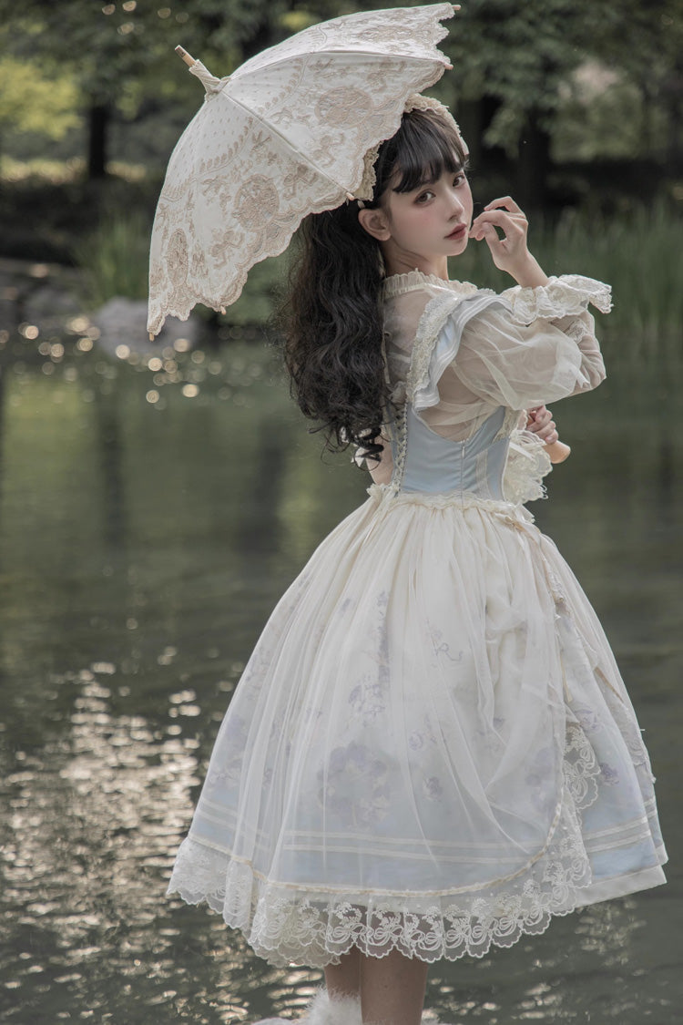 Dream Doll Sweet Lolita Ballet Rabbit Print Jsk Dress 2 Colors