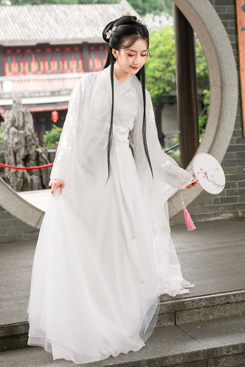 Ivory Chinese Fairy Hanfu Dress Complete Set for Women